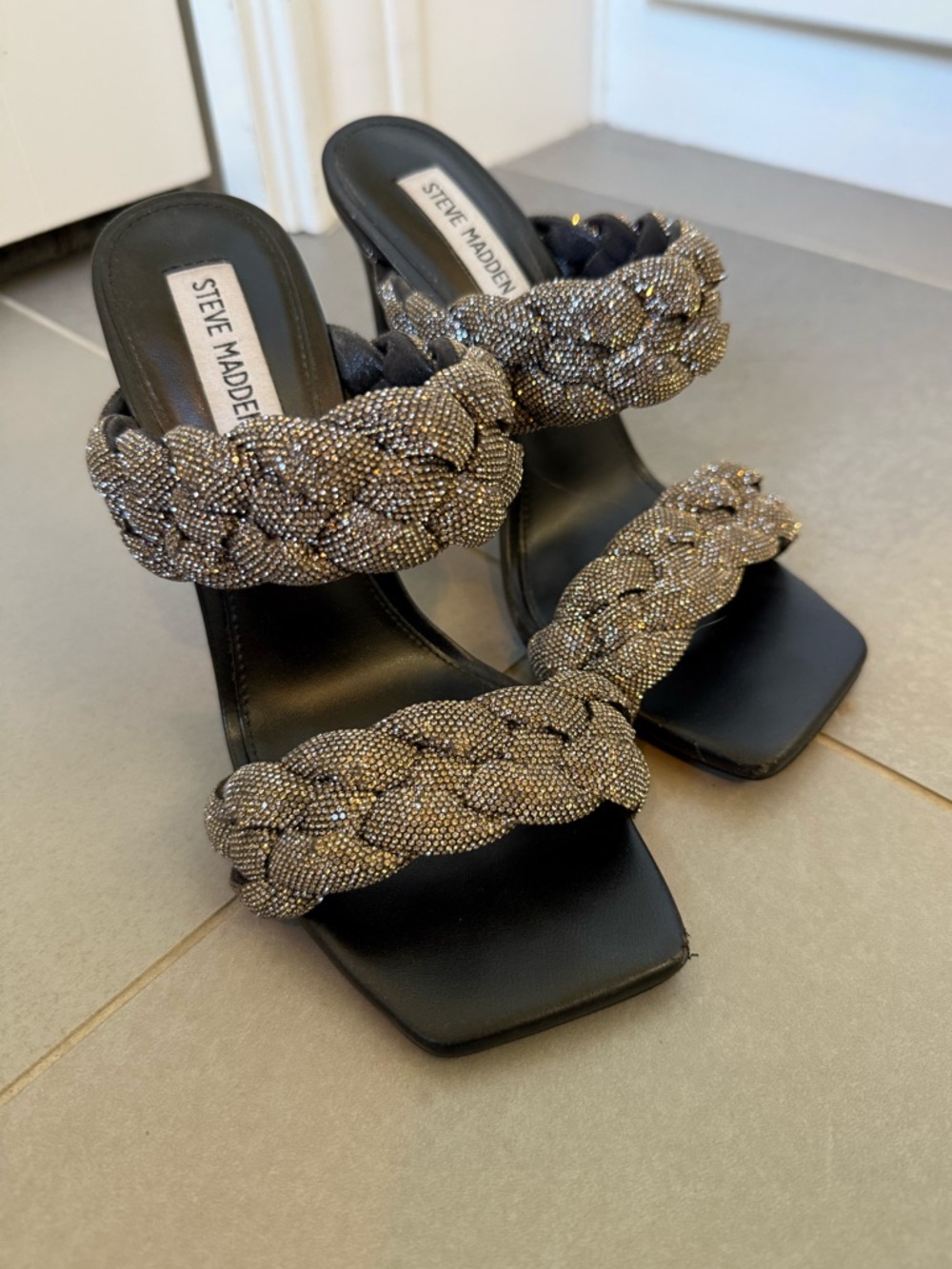 Steve Madden Kenley rhinestone braided stiletto mules - Picture 2 of 3